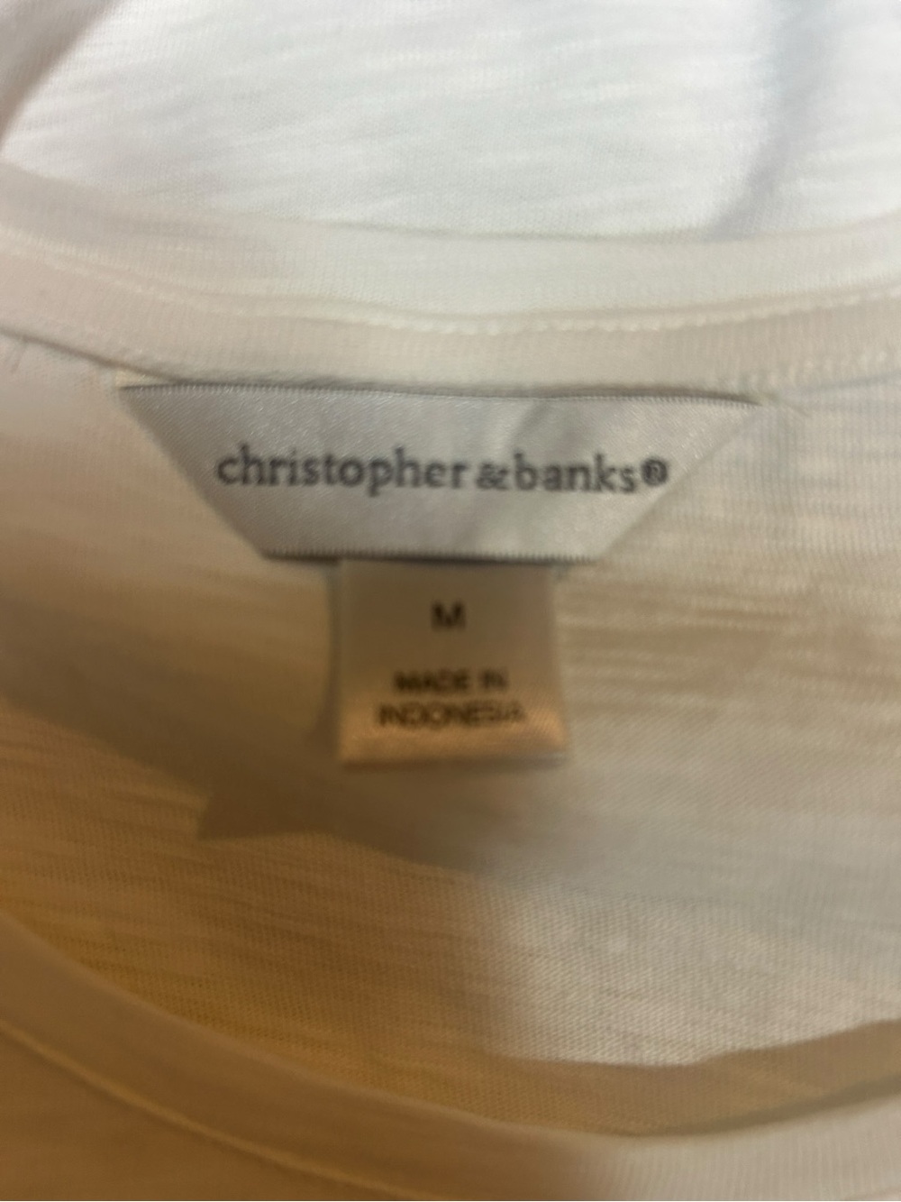 Christopher & Banks White Short Sleeve Tee with Yellow Floral Art - Picture 4 of 4